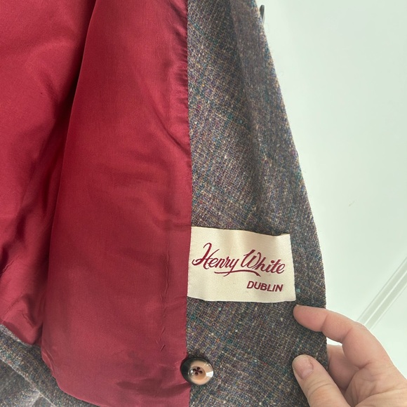 Vintage Henry White Dublin wool tweed blazer purple multicolor - Picture 6 of 9